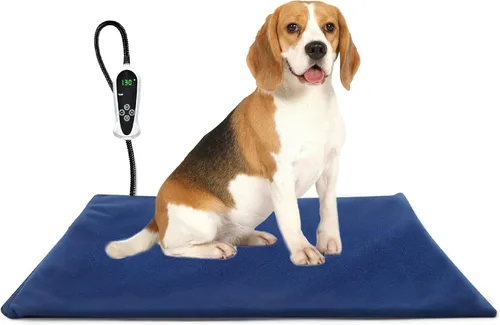 Miniatura 8 de PetHeating Pad para perros y gatos con temporizador, temperatura ajustable, cama eléctrica para gatos y perros, alfombrilla impermeable para cama
