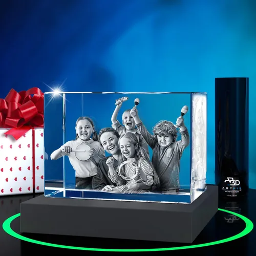 Miniatura 8 de ArtPix - Foto de cristal 3D, regalos personalizados para papá, mujeres, esposa, abuelo, gran regalo personalizado con tu propia foto, grabado en 3D