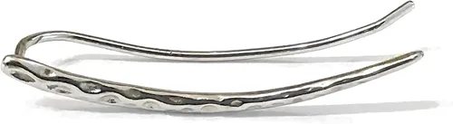 Miniatura 5 de Ear Climber Earrings Long Sterling Silver Climbers Crawler Bar Studs Hammered Textured 30mm Length