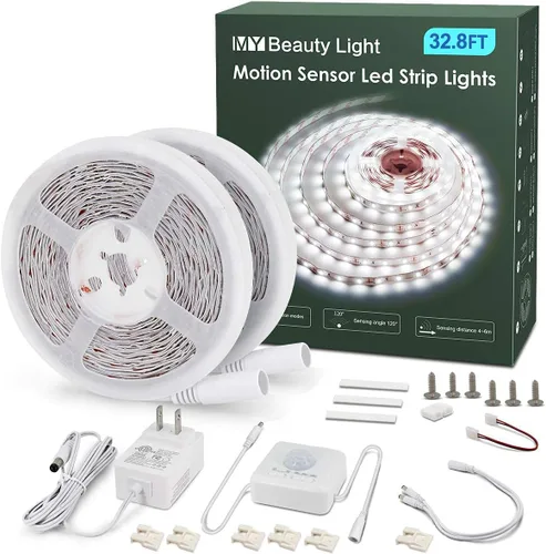 Miniatura 10 de MY BEAUTY LIGHT - Tira de luces LED activadas por movimiento, tira de luz LED de 65.6 pies con 2 modos de iluminación diurna o nocturna, 3 modos