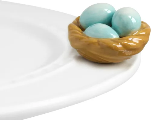 Miniatura 8 de Nora Fleming A Tisket, A Tasket (cesta con huevos) A214 - Decoración navideña de cerámica pintada a mano - Minis de primavera para el hogar