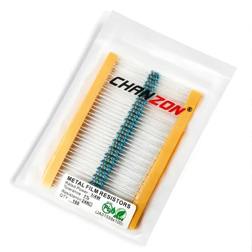Miniatura 31 de Chanzon 100pcs 1/4W (0.25W) 62 Ohmios Resistencia fija de película metálica Ohmios 0.01 ±1% Tolerancia 62R MF Resistencias de orificio pasante