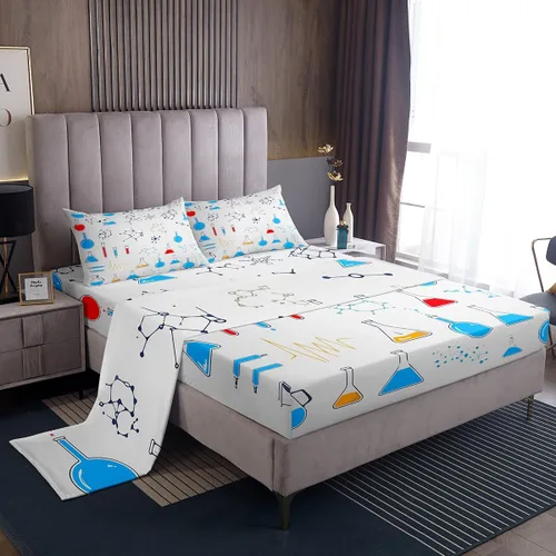 Miniatura 24 de Erosebridal Juego de sábanas de zorro con diseño de flores de arcoíris para niños y niñas, diseño de Foxtoon Animal Boho Floral Sábana bajera