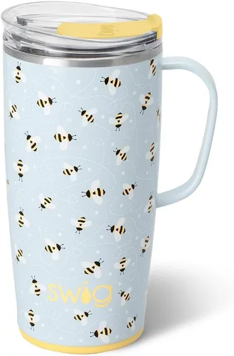 Miniatura 19 de Swig Life Taza de Viaje de 18 oz, Vaso Aislante con Asa y Tapa, Taza de Café de Viaje, Compatible con Portavasos, Acero Inoxidable, Vaso de 18 oz