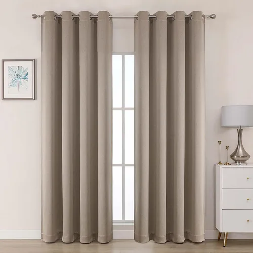 Miniatura 37 de OWENIE Cortinas 100% opacas de 96 pulgadas de largo, 2 paneles para dormitorio, sala de estar, cortinas superiores con aislamiento térmico