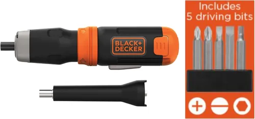 Miniatura 6 de BLACK+DECKER Destornillador inalámbrico, alcalino con juego de puntas de destornillador, 42 piezas (BCF601AA y BDA42SD)