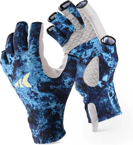 Miniatura 15 de KastKing La Sal Guantes de pesca UPF50+ Guantes de sol Guantes de protección UV Guantes sin dedos para hombres y mujeres para exteriores, kayak