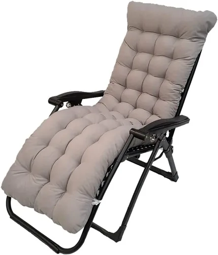 Miniatura 8 de BOOMSHY Cojines para silla de sol, cojín de tumbona de 67 pulgadas, colchón con respaldo antideslizante y funda elástica para jardín, exterior, Café