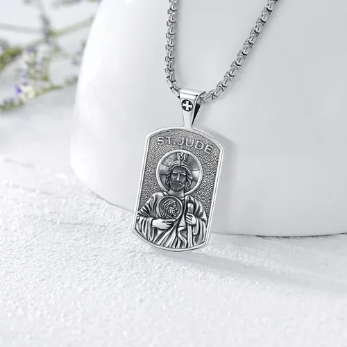 Miniatura 94 de Eusense San Miguel San Cristóbal San Benito San Judas Virgen María Collar chapado en oro 925 joyería religiosa para hombres y mujeres, collar