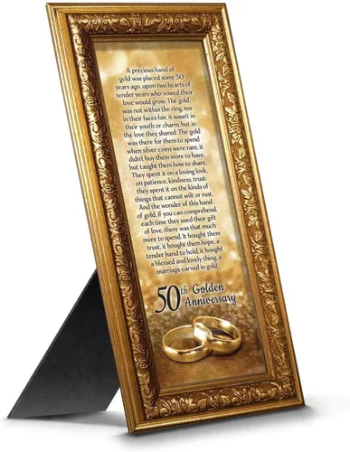 Miniatura 27 de Crossroads Home Décor Boda 50 para padres, decoraciones de 50 aniversario para fiesta, aniversario de oro, regalos de 50 años, 50 para parejas, Gris