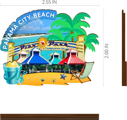 Miniatura 3 de Imán de madera 3D para nevera, diseño de la ciudad de Panamá, Estados Unidos, Panamá, playa, recuerdos coleccionables, decoraciones hechas a mano, 2