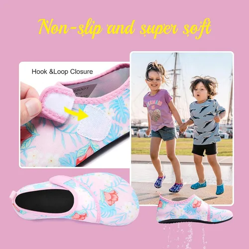 Miniatura 4 de HIITAVE Zapatos acuáticos antideslizantes para la playa, natación, secado rápido, calcetines acuáticos para niños y niñas pequeños