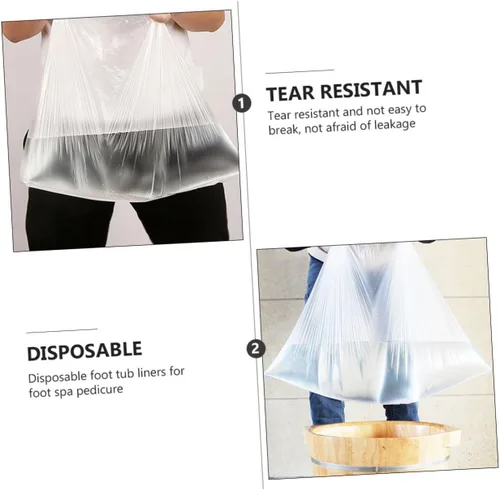 Miniatura 2 de EXCEART Bolsas de baño desechables para pies de 25.59 x 21.65 pulgadas, forros para spa y pedicura, 160 unidades, resistentes al desgarro, ligeras