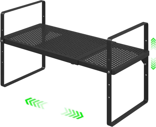 Estante Organizador de Gabinete Expandible, Elevador de Estante Apilable para Cocina Pequeña, Despensa, Escritorio, Armario, Encimera, Oficina en