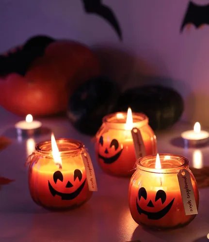 Miniatura 6 de 3Pcs Pumpkin Shaped Candles, Fall Scented Candle,Pumpkin Spice Scented Candle Set of 3 (Orange)