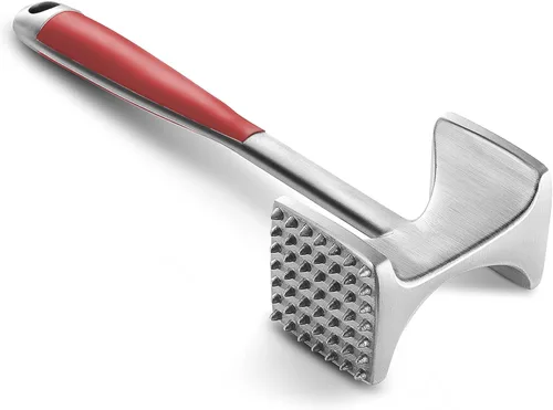 Miniatura 8 de KITEXPERT Martillo ablandador de carne con mango de agarre cómodo, mazo de doble cara para cocina, resistente para ablandar bistec, carne de res