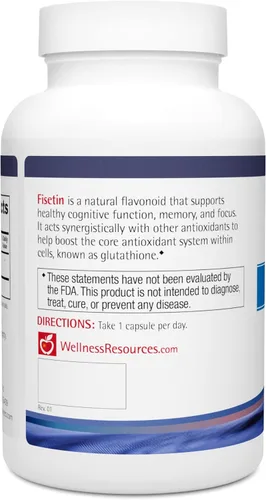 Miniatura 8 de Wellness Resources Fisetin - Novusetin Fisetin Suplemento para longevidad, memoria, enfoque, salud cerebral, senolítico y activador de la situina
