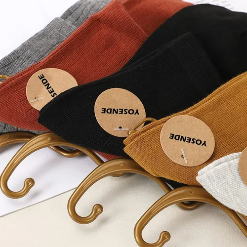 Miniatura 5 de YOSENDE Calcetines de algodón para mujer, calcetines clásicos de negocios, 5 pares, suaves y cómodos
