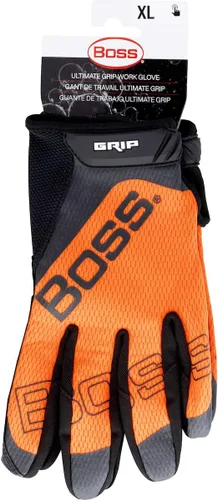 Miniatura 5 de Boss - Guantes de trabajo de seguridad de microfibra sintética de alta visibilidad con agarre de silicona, parte trasera de malla, agarre
