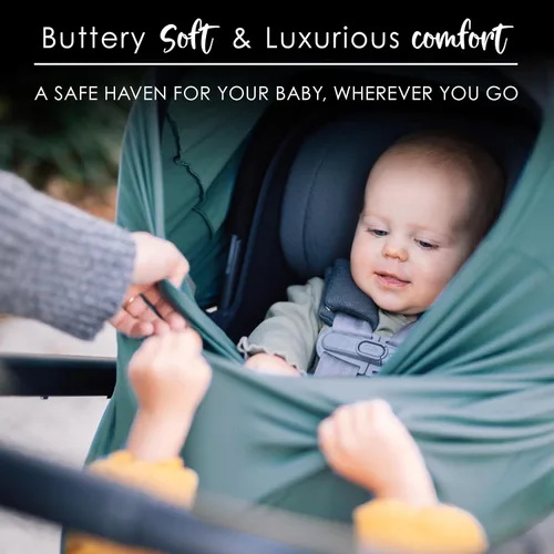 Miniatura 3 de Milk Snob Original 5-en-1 Cubierta Luxe en Jade - Privacidad añadida para la lactancia, Asiento de coche para bebé, Portabebés, Carriola, Silla