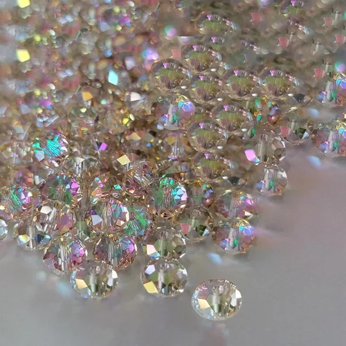 Miniatura 21 de 800 cuentas redondas de cristal de 0.236/0.396/0.394 pulgadas para joyas de bricolaje, ideales para pulseras, collares, colgantes y proyectos