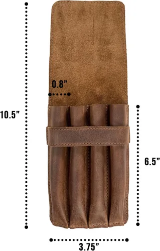 Miniatura 6 de Portalápices, estuche para lápices, soporte de estilo minimalista, almacenamiento clásico, cuero de grano completo, hecho a mano, marrón bourbon