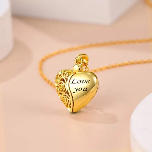 Miniatura 7 de Custom4U Collar de medallón personalizado para mujer, collar de medallón de corazón de plata que sostiene la imagen, cadena conmemorativa de 16 a 22