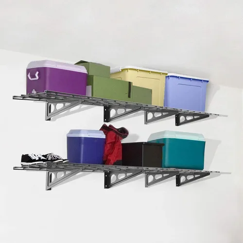 Miniatura 9 de FLEXIMOUNTS Estante de pared de 12 pulgadas por 72 pulgadas, estante de almacenamiento de garaje, estantes flotantes montados en la pared, 1 x 6