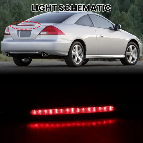 Miniatura 3 de 3ª Luz de Freno para Honda Accord 2006 2007 Luz de Freno de Montaje Alto LED Luz de Parada 3ª Lámpara de Reemplazo 34270-SDA-H11 34270-SDA-A11