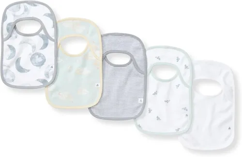 Burt's Bees Baby Baberos unisex para bebé, trapos de baba de hombro de solapa, 100% algodón orgánico con baberos absorbentes de toalla de rizo Hola