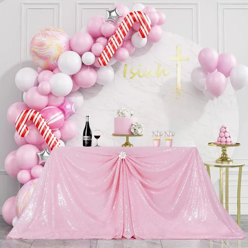 Miniatura 190 de PartyDelight Mantel de lentejuelas redondo de 50 pulgadas, color dorado claro, adorno de mesa para decoración de bodas, fiestas, cumpleaños