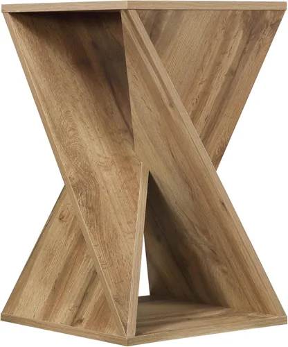 Miniatura 9 de Mesa Auxiliar Moderna Única con Extremo Retorcido, Mesa Lateral de Estilo Rústico, Estilo Rústico, Sala de Estar, Mesa Decorativa de Dormitorio