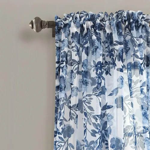 Miniatura 2 de Lush Decor Tanisha - Cortinas traslúcidas para oscurecer la habitación, diseño floral de vid impreso, juego de paneles de ventana (par), 38 pulgadas