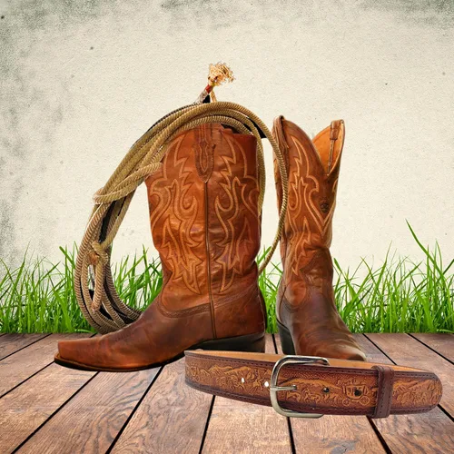 Miniatura 6 de Needzo Trail Rider - Cinturón de cuero decorativo, diseños intrincados tallados, ropa de vaquero occidental para hombres y mujeres, cinturones
