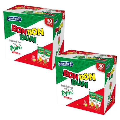 Miniatura 14 de Colombina Bon Bon Bum Tropical Maracuyá y Sandía con Condimento Tajin Chile Lima, 20 Unidades (Paquete de 1)