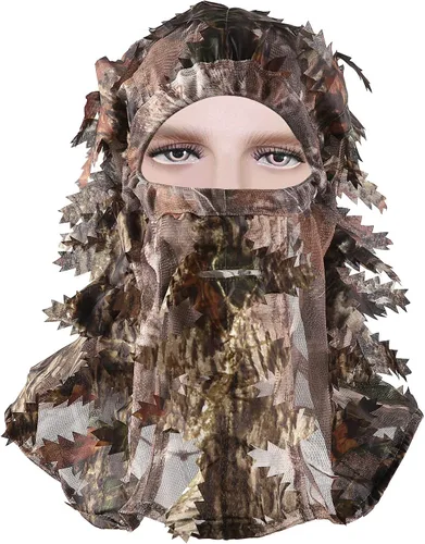 Miniatura 9 de Ghillie Camouflage Leafy Hat 3D Full Face Mask Headwear Turkey Camo Hunter Hunting Accessories