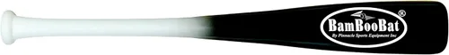 BamBooBat de PINNACLE SPORTS EQUIPMENT INC. - Bate de béisbol y sóftbol de madera de una mano para adultos - 45,7 cm o 53,3 cm Mango blanco/barril