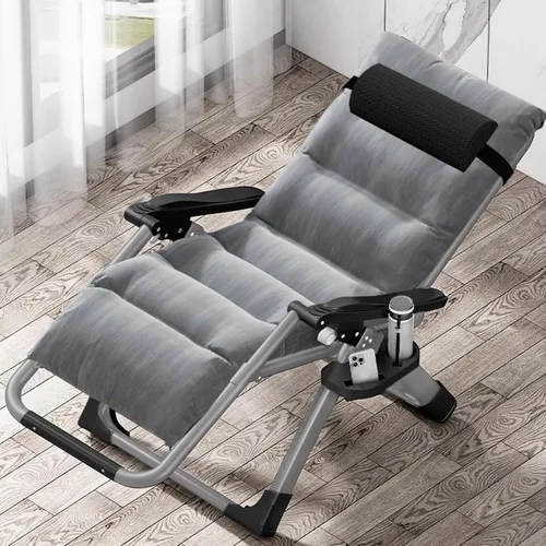 Miniatura 2 de DoCred Silla de gravedad cero, sillón reclinable de césped, tumbona reclinable para patio, tumbona plegable portátil con cojín suave desmontable