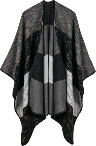 Miniatura 38 de KirGiabo Suéter a Cuadros para Mujer Poncho Capa Abrigo Frente Abierto Manta Chales y Envolturas