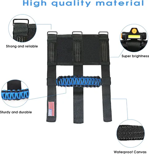 Miniatura 5 de sukemichi Asas de Agarre para Barra Enrollable con Luz para Accesorios de Jeep Wrangler TJ JK JL YJ Unlimited Rubicon Sahara 2 Puertas 4 Puertas