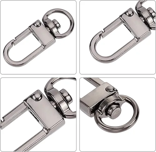 Miniatura 4 de PandaHall - 30 cierres de pinza de langosta de metal plomizo, cordones giratorios, ganchos de gatillo para llavero, llaveros, bolsas de bricolaje