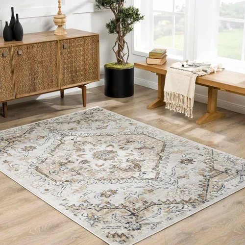 Miniatura 7 de Hauteloom Mesa Oriental - Alfombra bohemia para sala de estar y dormitorio, de 5 pies 2 pulgadas x 7 pies, alfombra bohemia para interiores, diseño