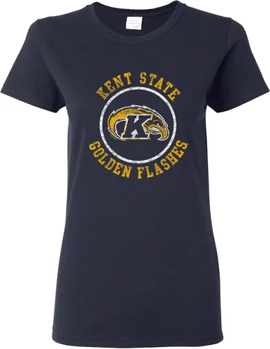 NCAA - Camiseta para mujer, diseño de círculo envejecido, color del equipo, universidad