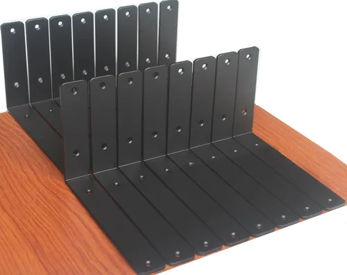 Miniatura 15 de Paquete de 12 soportes de estante en L de 8 pulgadas de largo x 6 pulgadas de alto x 1.5 pulgadas de ancho, 5 mm de grosor, soporte de estante en L