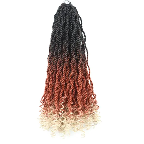 Miniatura 37 de Cabello rubio de ganchillo para mujeres negras, trenzas senegalesas onduladas de ganchillo de 12 pulgadas, trenzas kinky de ganchillo cortas 27613