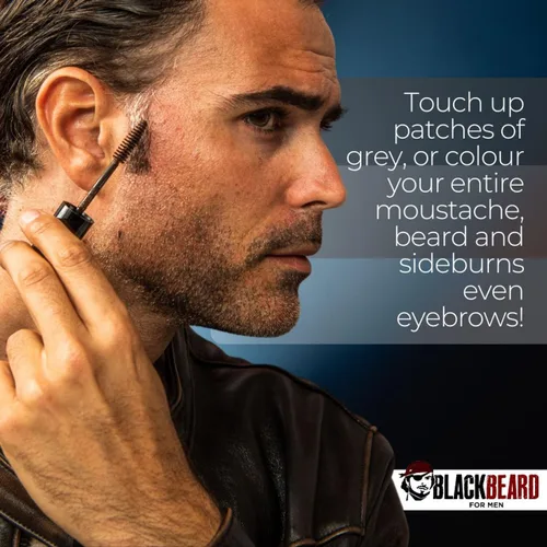 Miniatura 6 de Blackbeard for Men Color instantáneo para barba, bigote, cejas y patillas para todo el día, alternativa temporal e hipoalergénica al tinte para Negro