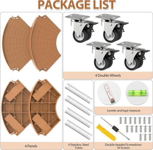 Miniatura 7 de VANCASTLE Organizador para plantas con ruedas bloqueables, capacidad de 450 libras, soporte ajustable de 15 a 22 pulgadas con ruedas base rodante