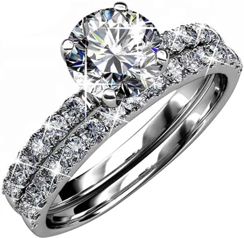 Miniatura 3 de Diamond Jewelry - Anillo de plata de ley 925 con moissanita creada en 3 quilates para mujer, anillo de compromiso de boda con acabado de oro rosa