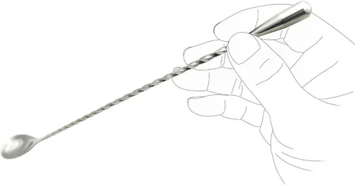 Miniatura 4 de Juego de cuchara mezcladora de cóctel extra larga de 15.7 pulgadas, agitador de acero inoxidable 18/8 de grado alimenticio, con patrón en espiral
