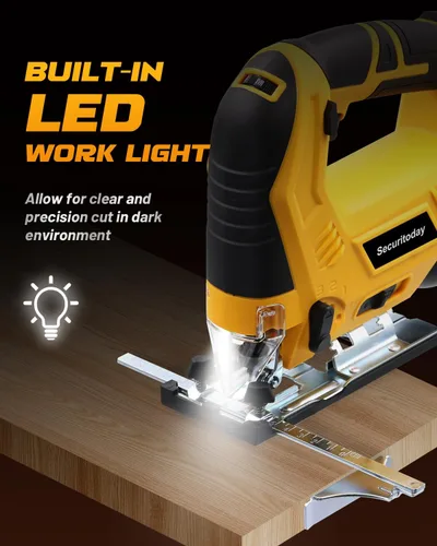 Miniatura 6 de Sierra de calar inalámbrica compatible con batería Dewalt de 20 V MAX, 6 velocidades variables, 4 ajustes orbitales, ángulo biselado (0 ° - 45 °)